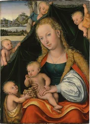 Allemand : Madonna und Kind mit dem Johannesknaben und Engeln La Vierge et l