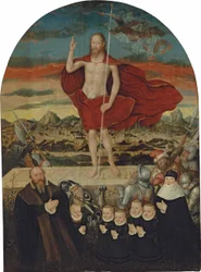 Le Christ ressuscité avec une famille de donneurs