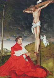 Albert, cardinal électeur de Mayence au pied de la croix