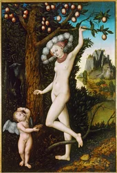 Cupidon se plaignant à Vénus ... (peinture sur bois)