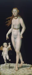 Vénus et Cupidon, peint sur panneau