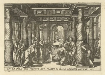 Christ et la femme adultère (Memorabilivm Novi Testamenti in templo gestorvm icones tredecim elegantissimi ac ornatissimi)