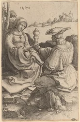 Un Noble et une Dame Assis dans un Paysage