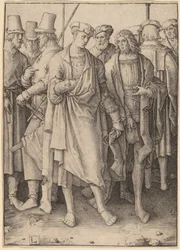 Un jeune homme avec huit hommes armés