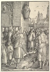 Le poète Virgile dans un panier, 1512