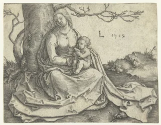 Vierge et Enfant assis sous un arbre