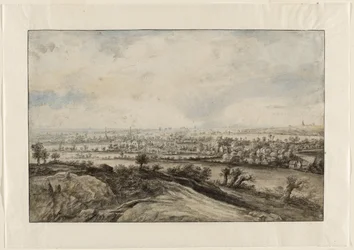 Paysage fluvial panoramique avec saules têtards