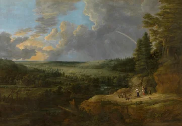 Paysage avec arc-en-ciel