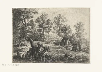 Paysage avec une maison et un puits, Cinq paysages (titre de la série)