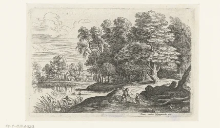 Paysage avec deux jeunes bergers