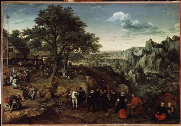 Paysage avec une fête campagnarde