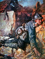 Messager blessé à la bataille de Verdun