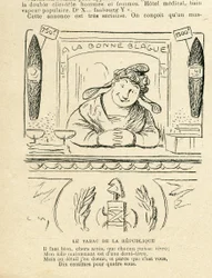 Illustration dans Le Rire, 25/09/09 - le tabac de la République (gravure)