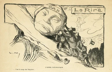 Illustration dans Le Rire, 28/12/12 - enfer diplomatique - Guerre 14-18 (gravure)