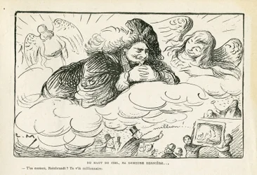 Illustration dans Le Rire, 21/06/13 - Du haut du ciel, son dernier lieu de repos (gravure)