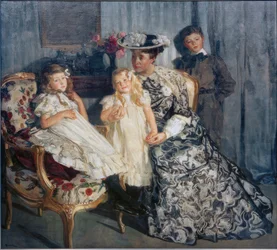 Madame Simon avec ses enfants
