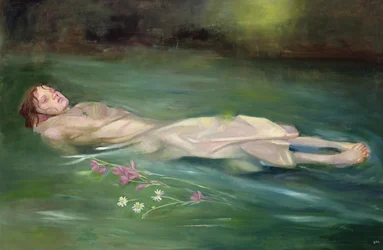 Fille à la dérive, 2004 (huile sur carton)