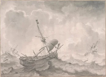 Navires sur mer agitée