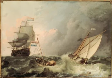 Voiliers sur mer agitée