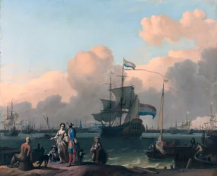 Le Y à Amsterdam, avec la frégate "De Ploeg".