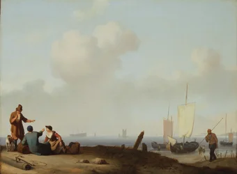 Pêcheur et roses, vers 1660-1700 (huile sur toile posée sur panneau)