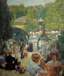 Le Parc Montsouris depuis le kiosque à musique en 1900. Peinture par Ludovic Vallée (1864 - 1939)
