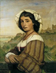 Le modèle Stella. En arrière-plan, Ariccia
