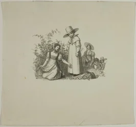 Famille avec paniers de pique-nique