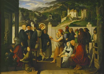 Saint Rochus distribuant des aumônes Huile en (peinture sur toile)