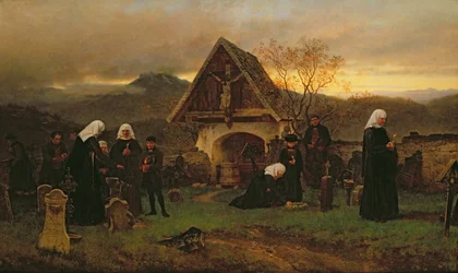 Le jour des morts au cimetière