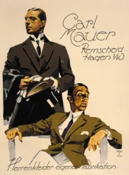 Carl Mauer / Remscheid Hage i. W. Vêtements pour hommes de fabrication propre