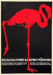 Affiche du zoo avec un flamant rose