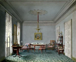 Intérieur du salon dans le palais de Stuttgart, Wurtemberg