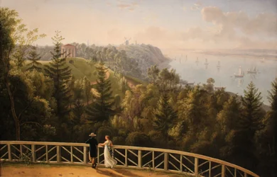 Vue du parc Baurs vers Hambourg