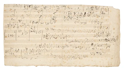 Manuscrit musical autographe, une esquisse pour le mouvement lent du Quatuor à cordes en do, Op.59, No.3, le troisième quatuor "Razumovsky", Vienne, c.1806