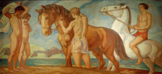 Cavalier au bord de la mer