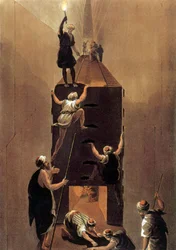 Vue du passage dans la grande pyramide en Égypte