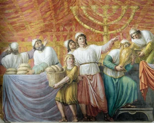 Préparation de la fête juive, fresque de Luigi Ademollo (1764-1849), Palazzo Pitti, Florence, Toscane, Italie