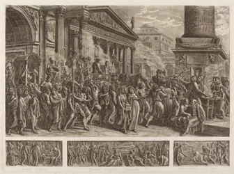 Les cendres de Trajan portées en procession triomphale