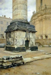 Colonne Trajane à Rome, par Luigi Bazzani (1836-1927)