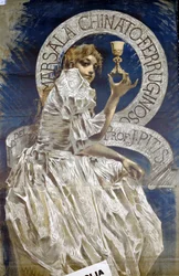 Publicité pour le digestif italien Marsala. Peinture de Conconi.