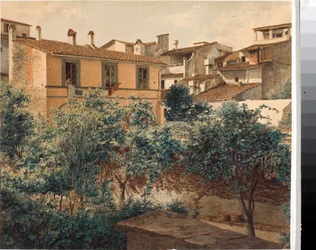 Vue des maisons à Florence (aquarelle, c.1825)
