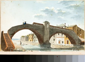 Vue du pont sur la Leira à Voltri, Gênes