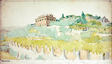 Vue de la villa du marquis Gian Carlo di Negro, connue sous le nom de Villetta Di Negro, à Gênes, vers 1820.