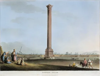 Égypte, Alexandrie, Colonne de Pompée par Luigi Mayer