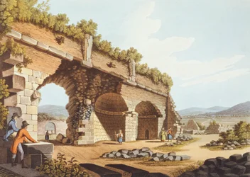 Voyageurs européens devant le Temple de Diane à Éphèse