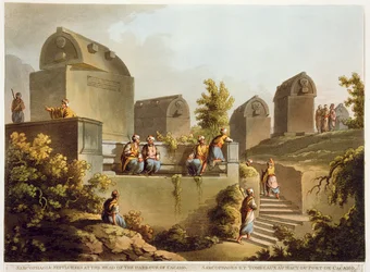 Sarcophages et sépulcres à la tête du port de Cacamo, de 