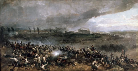 La bataille de San Martino, 24 juin 1859 (huile sur toile)
