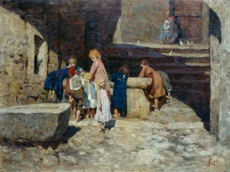 Enfants à la fontaine