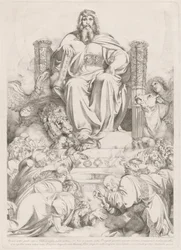Et ecce sedes posita erat in coelo... (Dieu le Fils en majesté sur le trône entouré des quatre créatures et adoré par les vingt-quatre anciens)